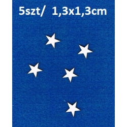 BEERMATA #1,5mm GWIAZDKA 5szt  /  1,3x1,3cm  /   biała tekturka , scrap,  birmata
